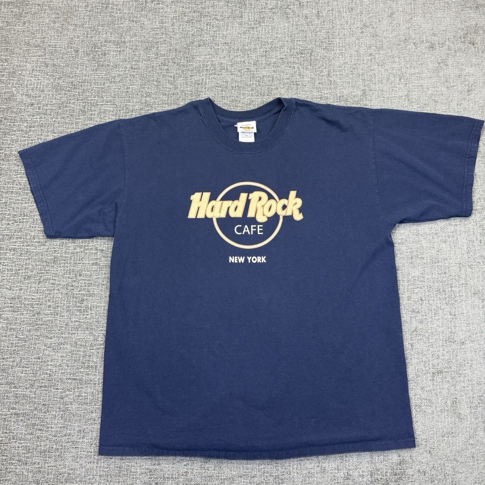 Hard Rock Cafe New York Mens XL T-Shirt Blue Short Sleeve‎ 2000's Y2K